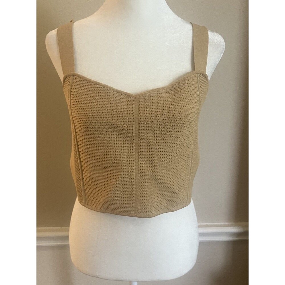 New House Of Harlow 1960 Bustier Gold Top, Size Large